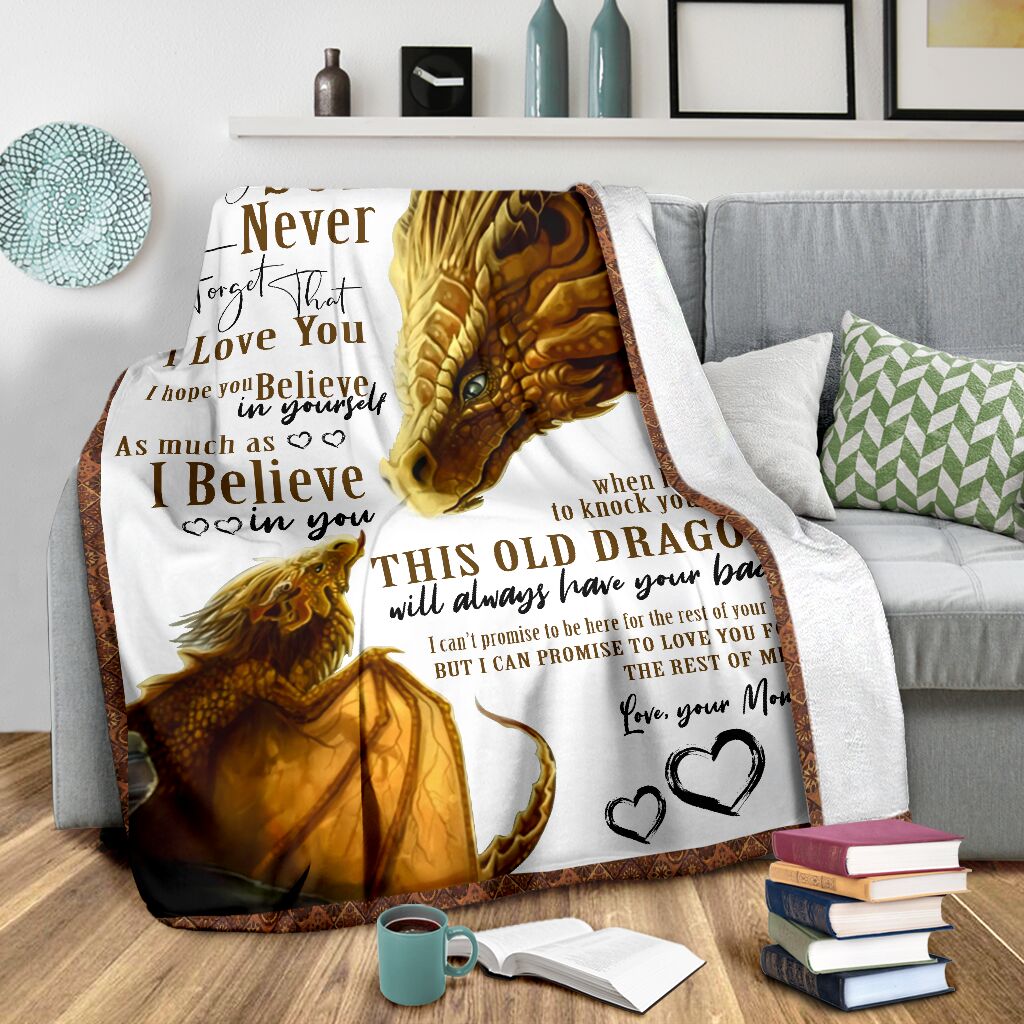 Dragon To My Son Lover Flannel Blanket For Cozy Bedroom Sofa Decor