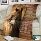 Horse God Says You Are Leather Pattern Flannel Blanket For Cozy Bedroom Sofa Decor