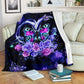 Butterfly Love Rose In The Night Flannel Blanket For Cozy Bedroom Sofa Decor