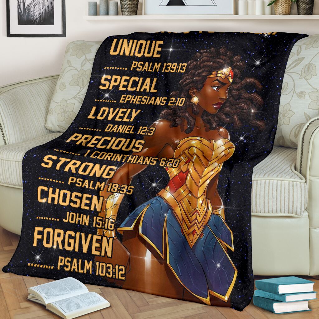 Black Girl God Says You Are African American Flannel Blanket For Cozy Bedroom Sofa Decor