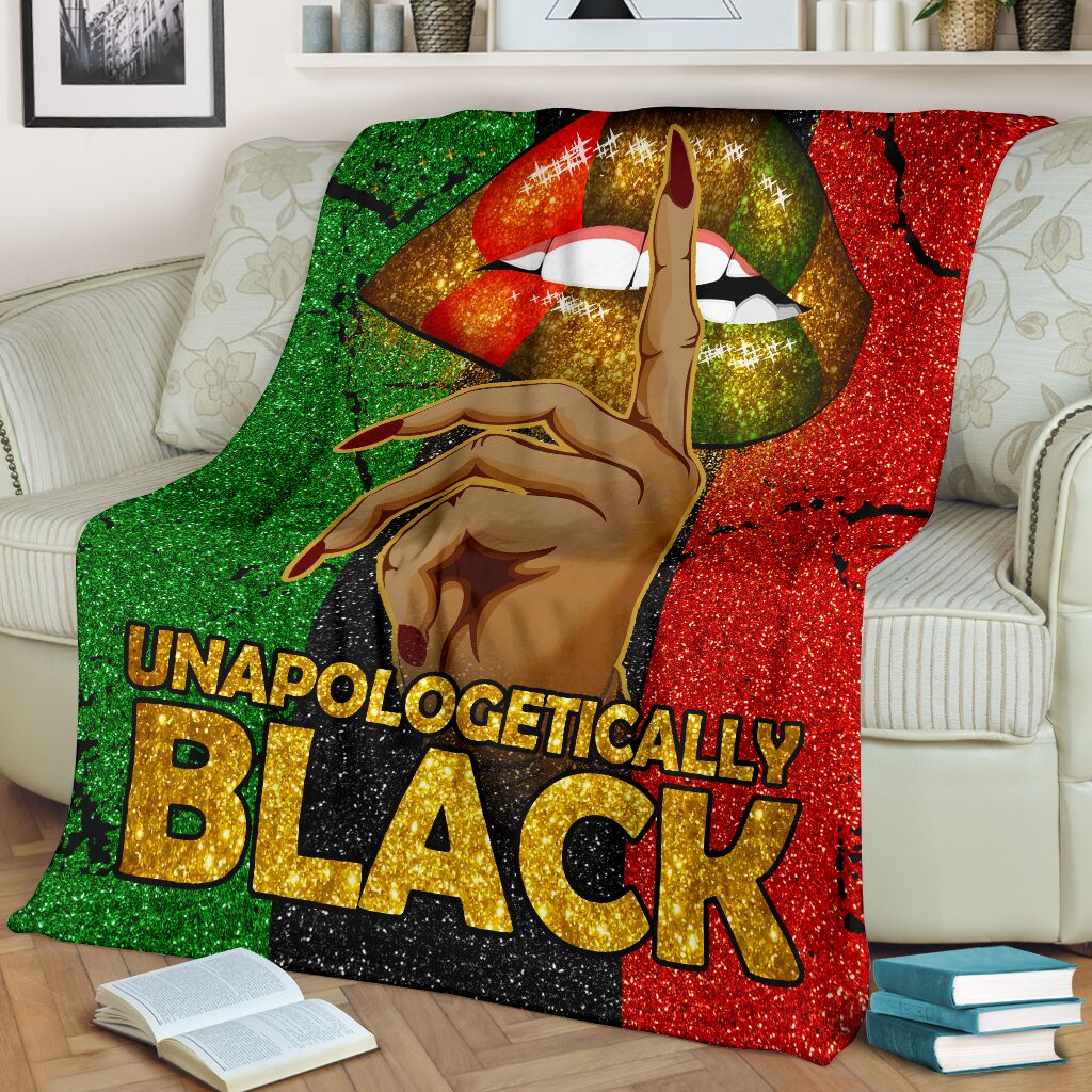 Black Woman Unapologetically Black African American Flannel Blanket For Cozy Bedroom Sofa Decor