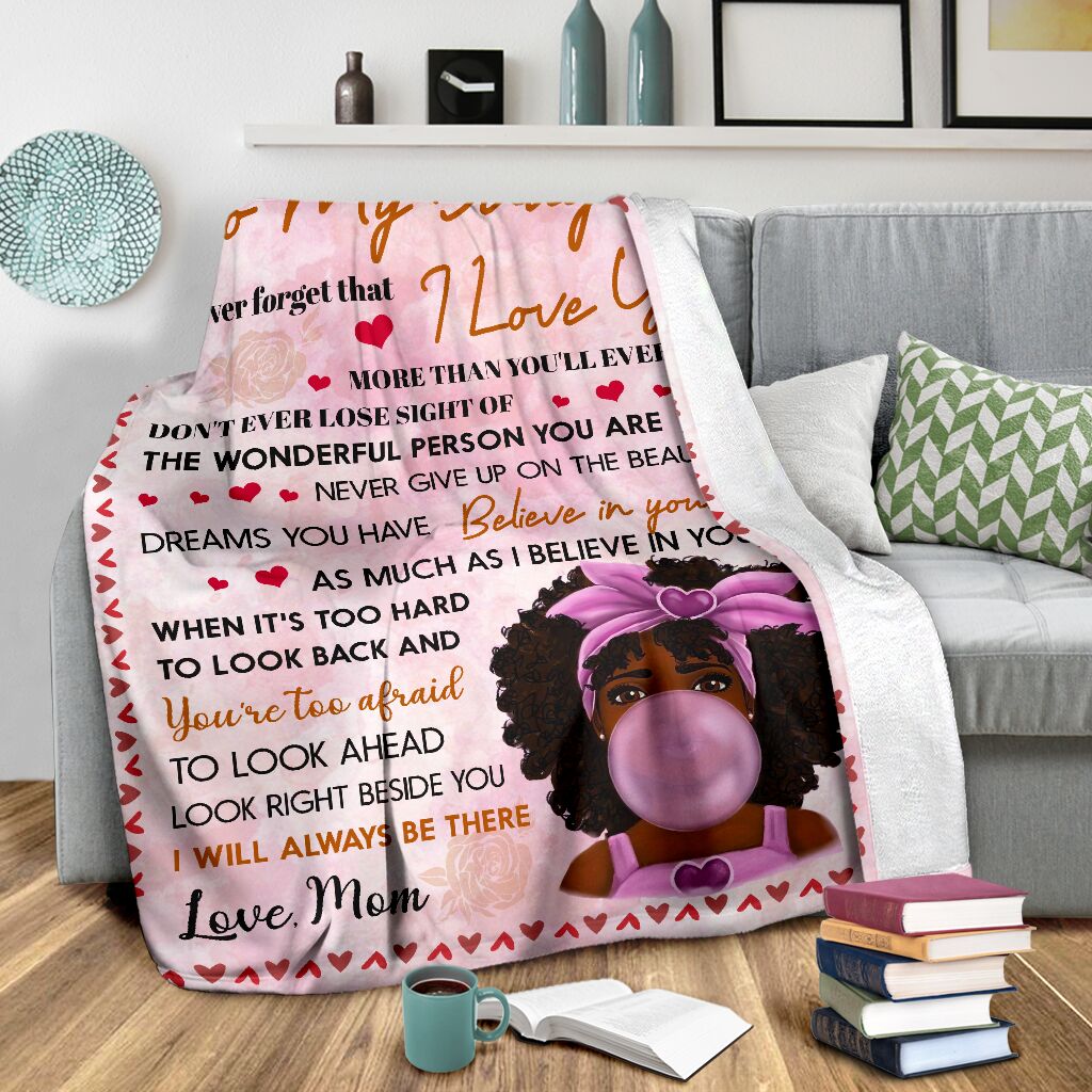Black Girl To My Daughter African American Lovely Flannel Blanket For Cozy Bedroom Sofa Decor