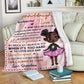 Black Girl To My Granddaughter African American Flannel Blanket For Cozy Bedroom Sofa Decor