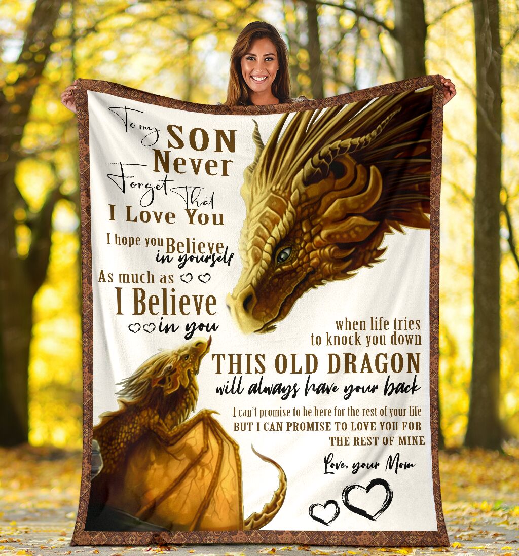 Dragon To My Son Lover Flannel Blanket For Cozy Bedroom Sofa Decor