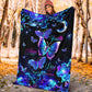 Mental Health Awareness Butterfly Flannel Blanket For Cozy Bedroom Sofa Decor