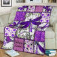 Epilepsy Awareness Butterfly Flannel Blanket For Cozy Bedroom Sofa Decor