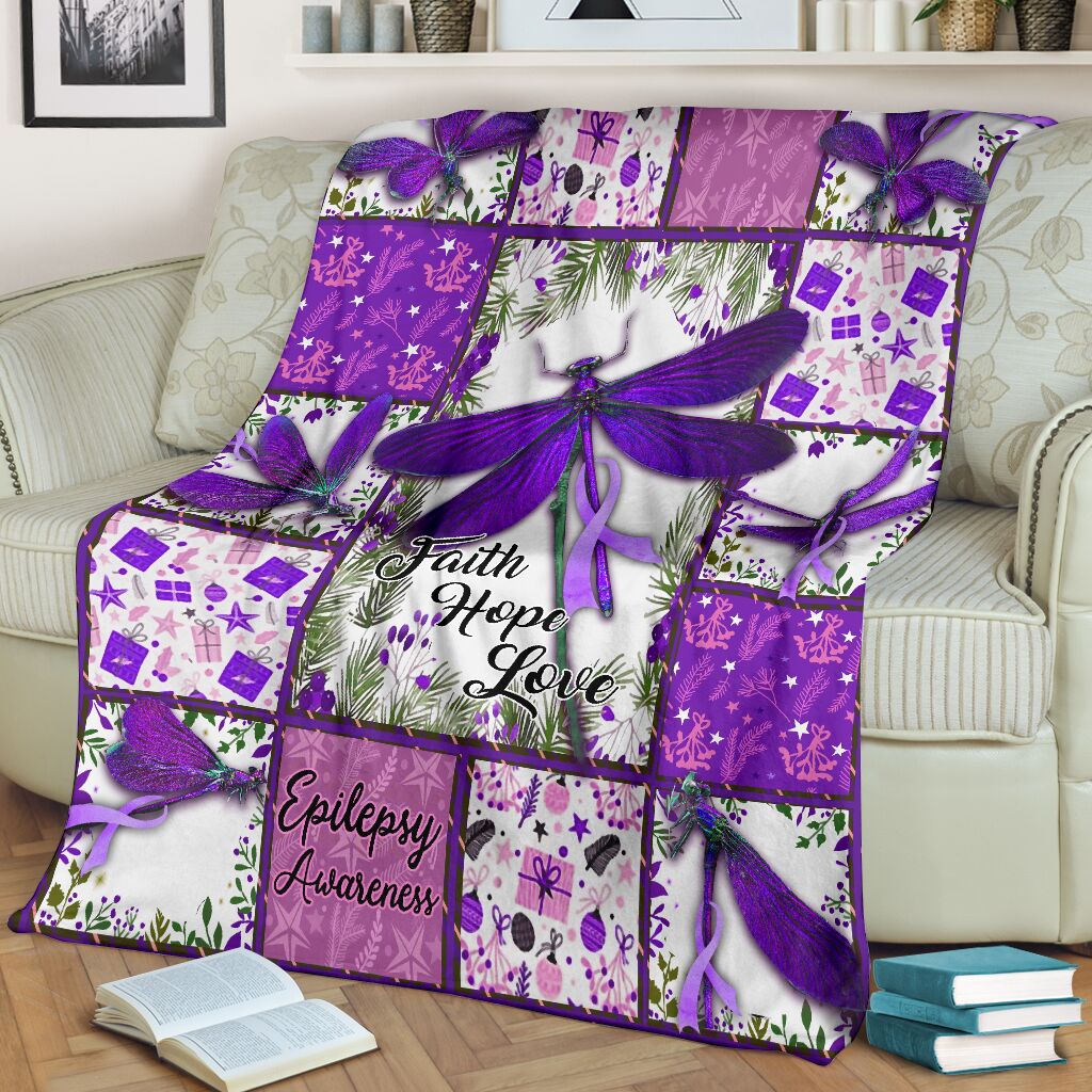 Epilepsy Awareness Butterfly Flannel Blanket For Cozy Bedroom Sofa Decor