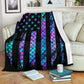 Mermaid American Flag Flannel Blanket For Cozy Bedroom Sofa Decor