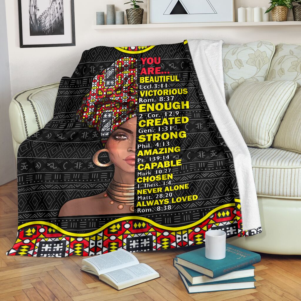 Black Girl God Says You Are African American Strong Flannel Blanket For Cozy Bedroom Sofa Decor