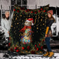 Black Cat Meowy Christmas Flannel Blanket For Cozy Bedroom Sofa Decor