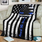 Police Officer Back The Blue Love Life Flannel Blanket For Cozy Bedroom Sofa Decor