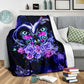 Butterfly Love Rose In The Night Flannel Blanket For Cozy Bedroom Sofa Decor