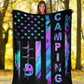 Camping American Flag Flannel Blanket For Cozy Bedroom Sofa Decor