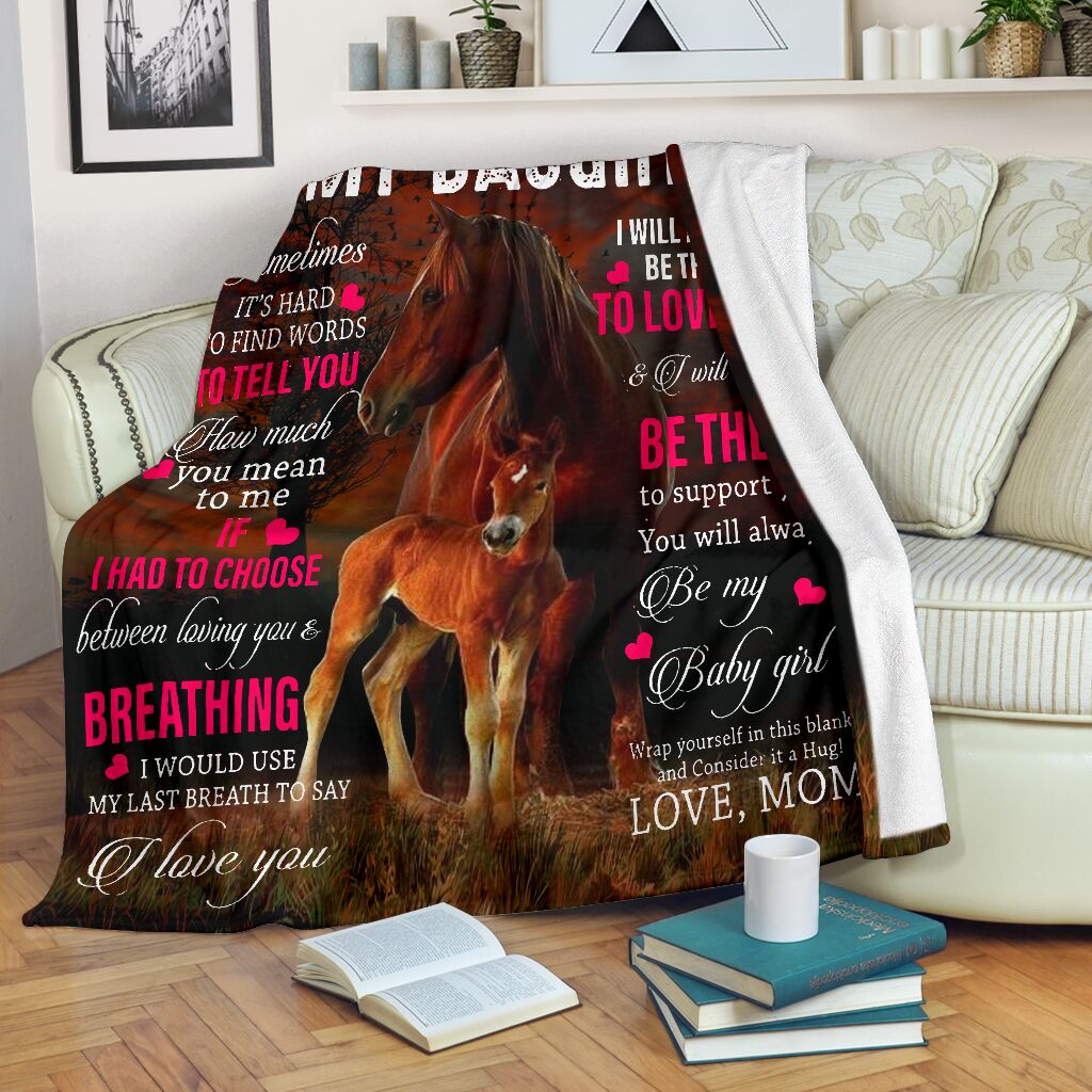 Horse Daughter Gift Flannel Blanket For Cozy Bedroom Sofa Decor
