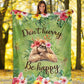 Sloth Don't Hurry Be Happy Flannel Blanket For Cozy Bedroom Sofa Decor