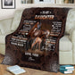 Horse To My Daughter Horse Brown Flannel Blanket For Cozy Bedroom Sofa Decor