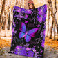 Fibromyalgia Awareness Butterfly Flannel Blanket For Cozy Bedroom Sofa Decor