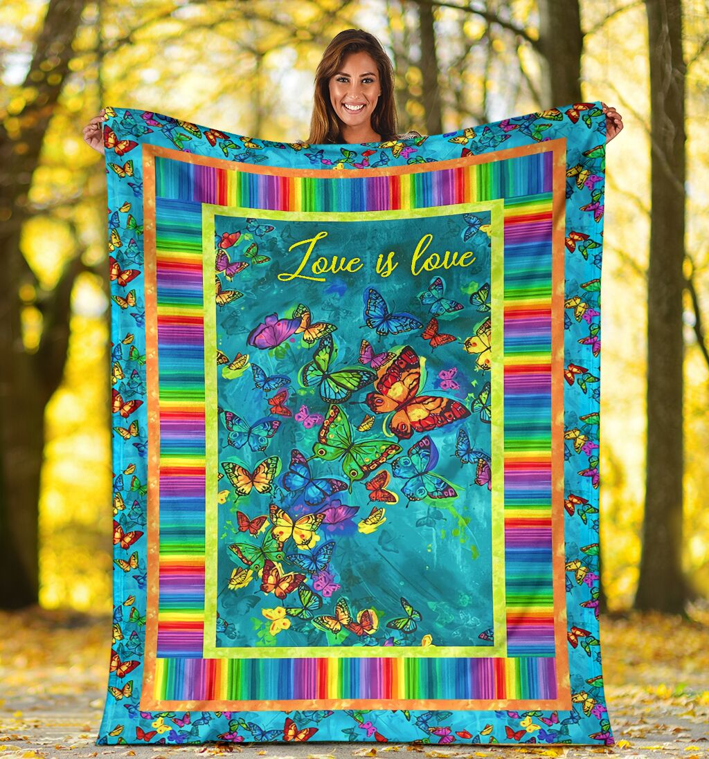 LGBT Love Is Love Support Color Flannel Blanket For Cozy Bedroom Sofa Decor