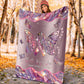 Breast Cancer Awareness Butterfly Flannel Blanket For Cozy Bedroom Sofa Decor