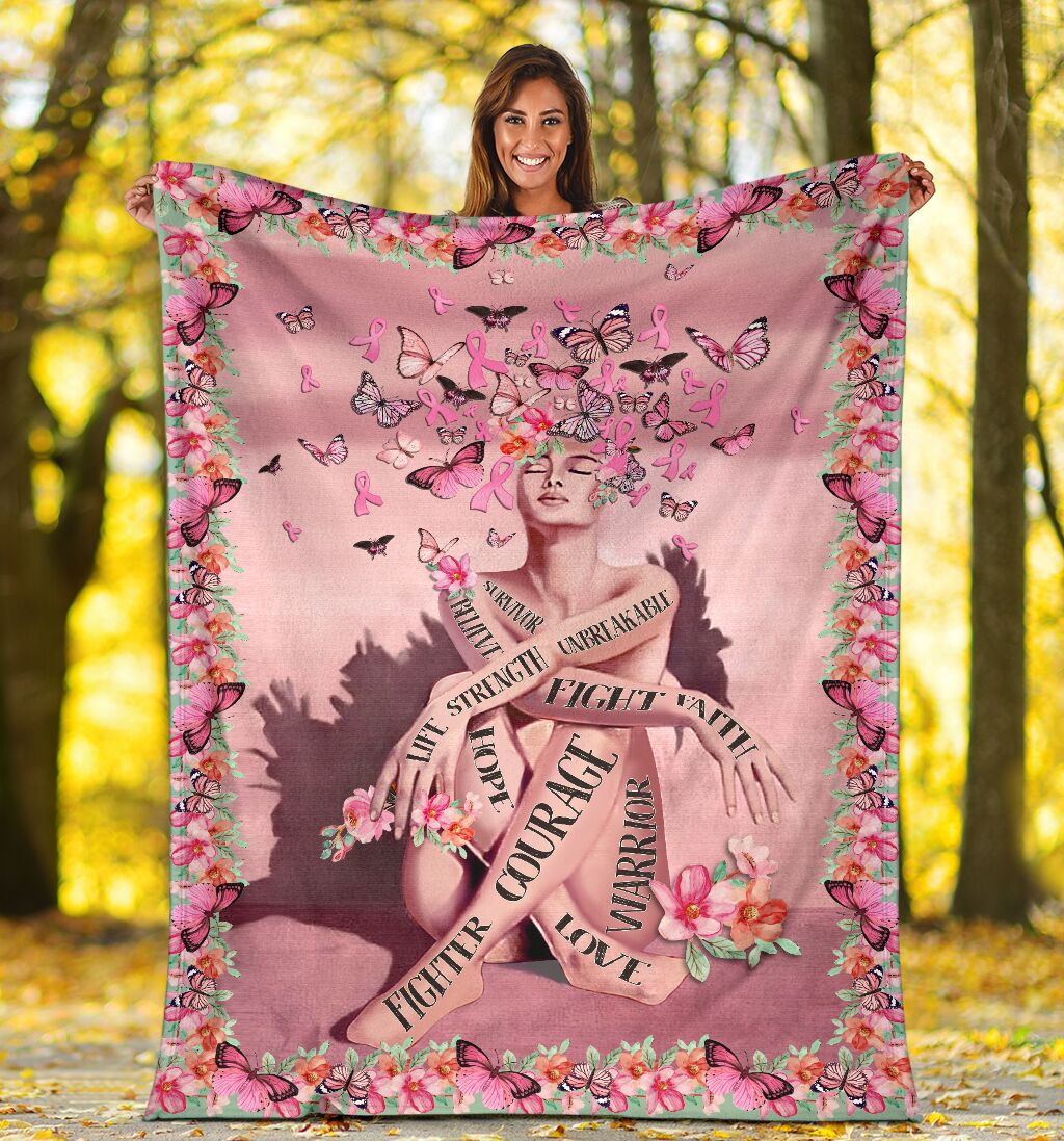 Breast Cancer Survivor Awareness Flannel Blanket For Cozy Bedroom Sofa Decor