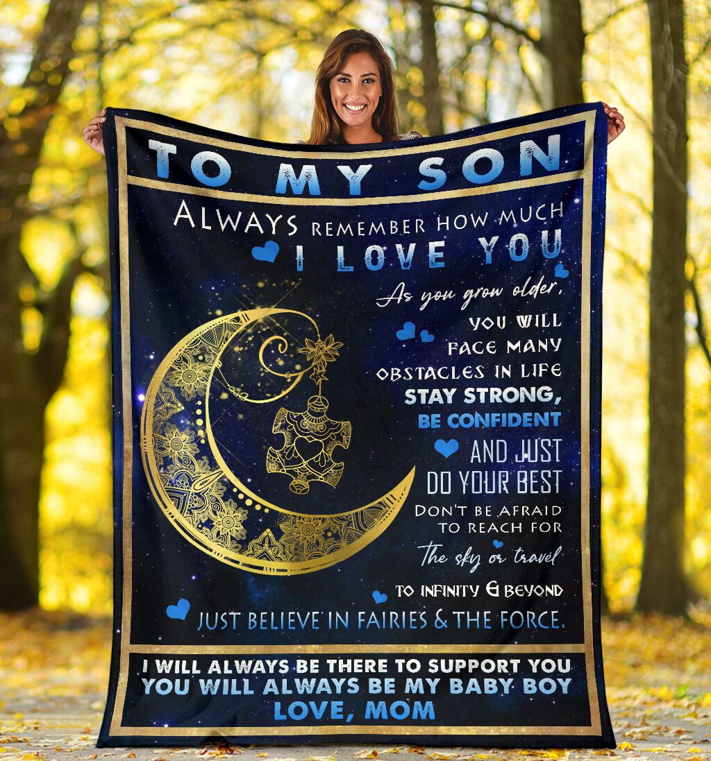 Autism Awareness Son Gift Flannel Blanket For Cozy Bedroom Sofa Decor