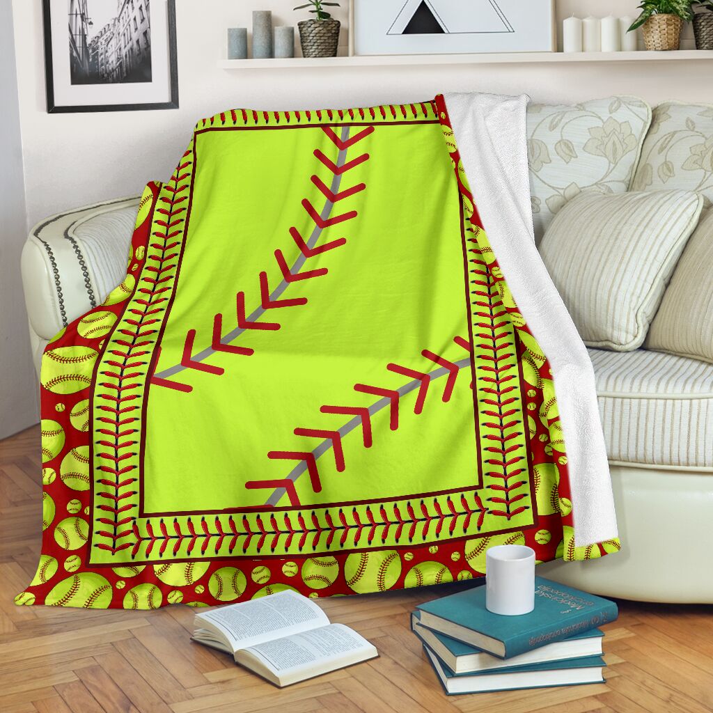 Softball All I Need Flannel Blanket For Cozy Bedroom Sofa Decor
