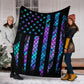 Mermaid American Flag Flannel Blanket For Cozy Bedroom Sofa Decor
