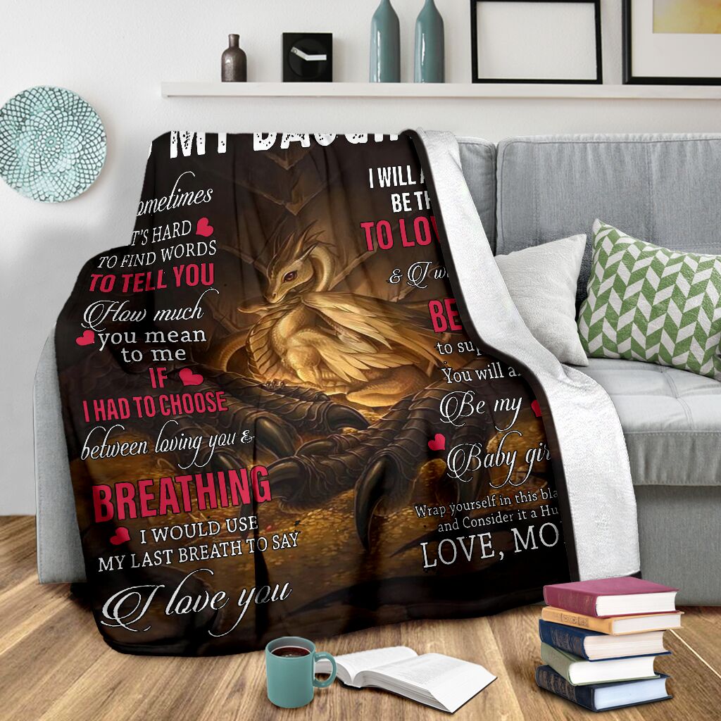 Dragon To My Daughter Flannel Blanket For Cozy Bedroom Sofa Decor