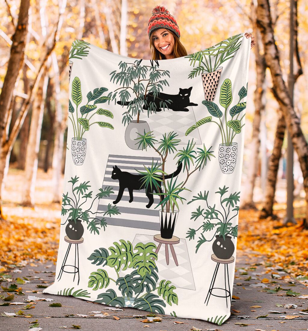 Cat Lovely Black Cats Flannel Blanket For Cozy Bedroom Sofa Decor