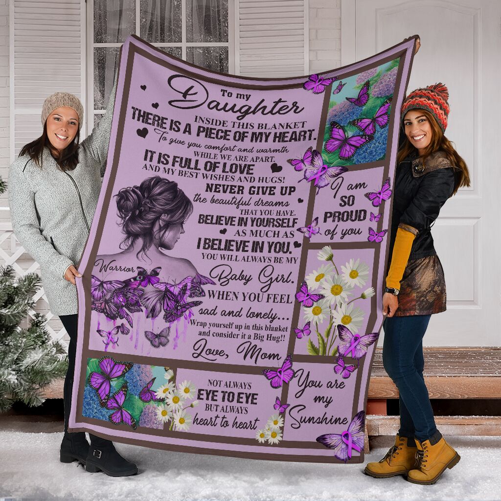 Fibromyalgia To My Daughter Fibromyalgia Awareness Flannel Blanket For Cozy Bedroom Sofa Decor