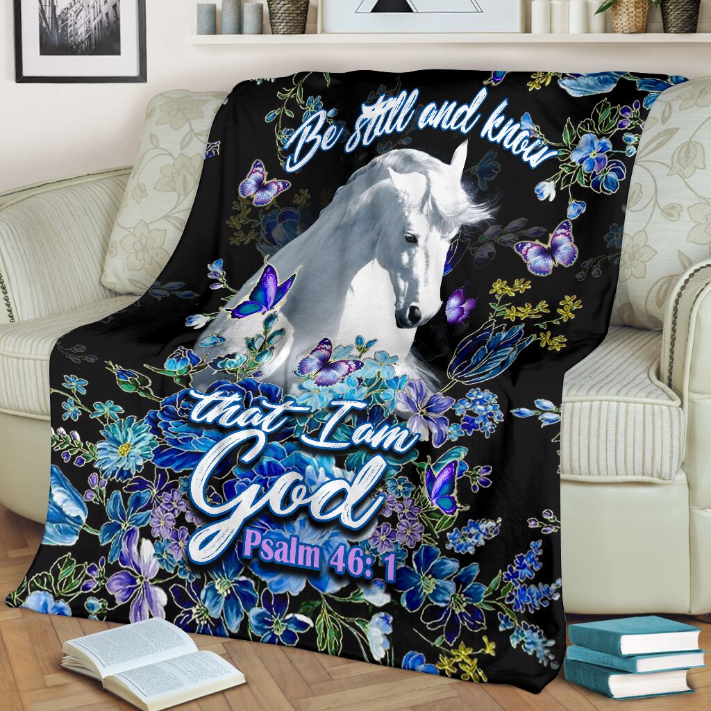 Horse Be Still And Knowing That I Am God Flannel Blanket For Cozy Bedroom Sofa Decor