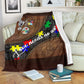 Autism Awareness Love Needs No Words Leather Pattern Flannel Blanket For Cozy Bedroom Sofa Decor