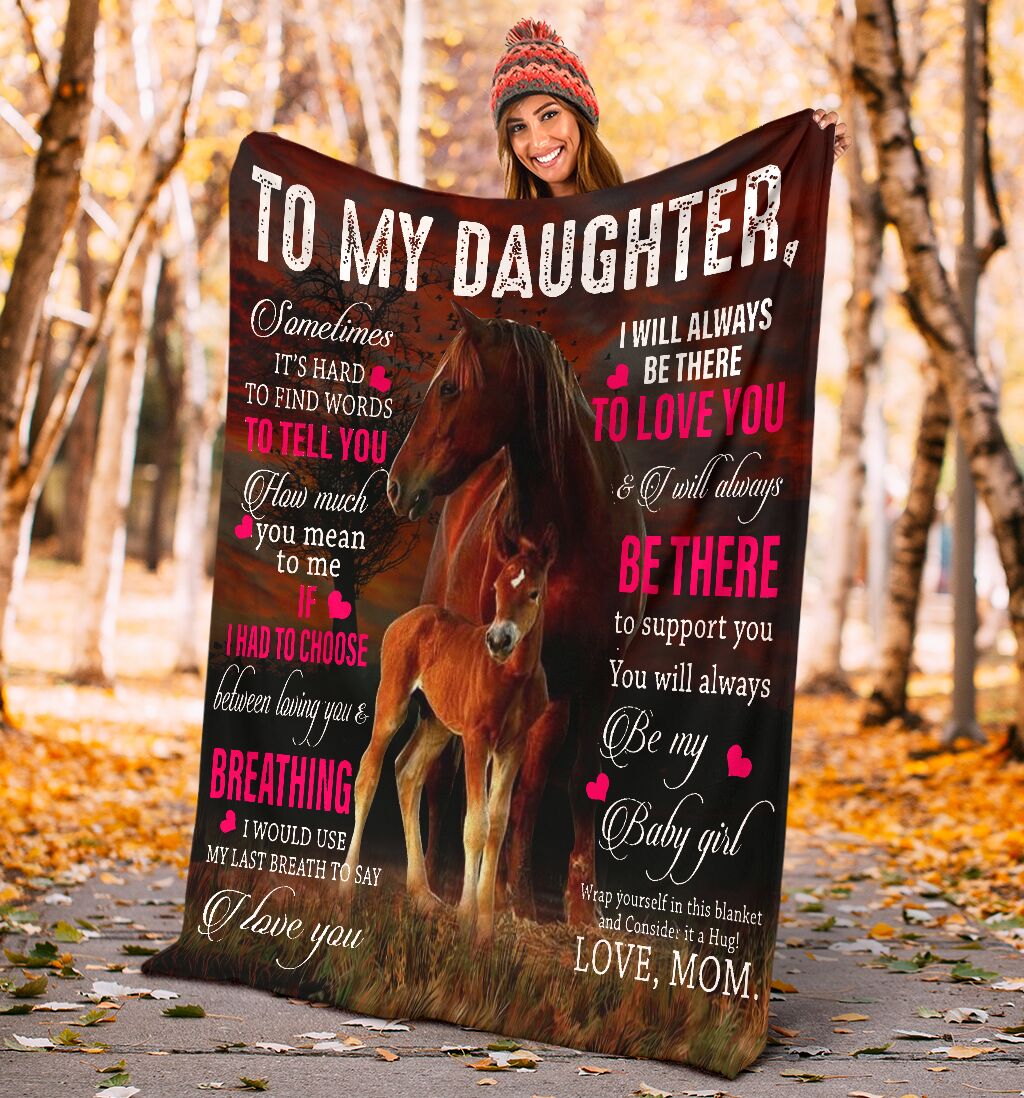 Horse Daughter Gift Flannel Blanket For Cozy Bedroom Sofa Decor