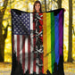 LGBT Rainbow American Flag LGBT Support Flannel Blanket For Cozy Bedroom Sofa Decor