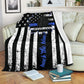 Police Officer Back The Blue Flannel Blanket For Cozy Bedroom Sofa Decor