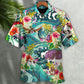 Parasailing Dog Hawaiian Shirt Button Front Artwork For Outdoor Gatherings