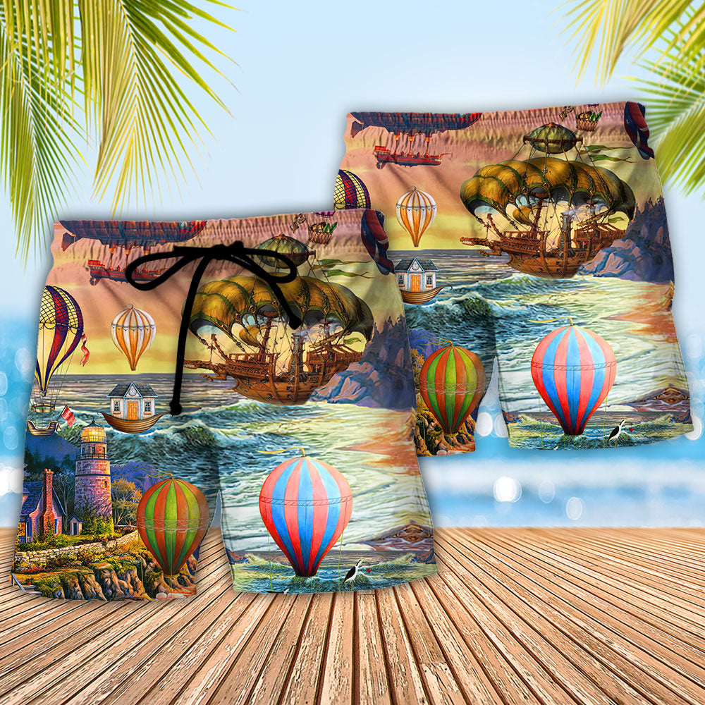 Balloon Beach Shorts Pattern Detail For Casual Outings And Easy Warm Weather Wear