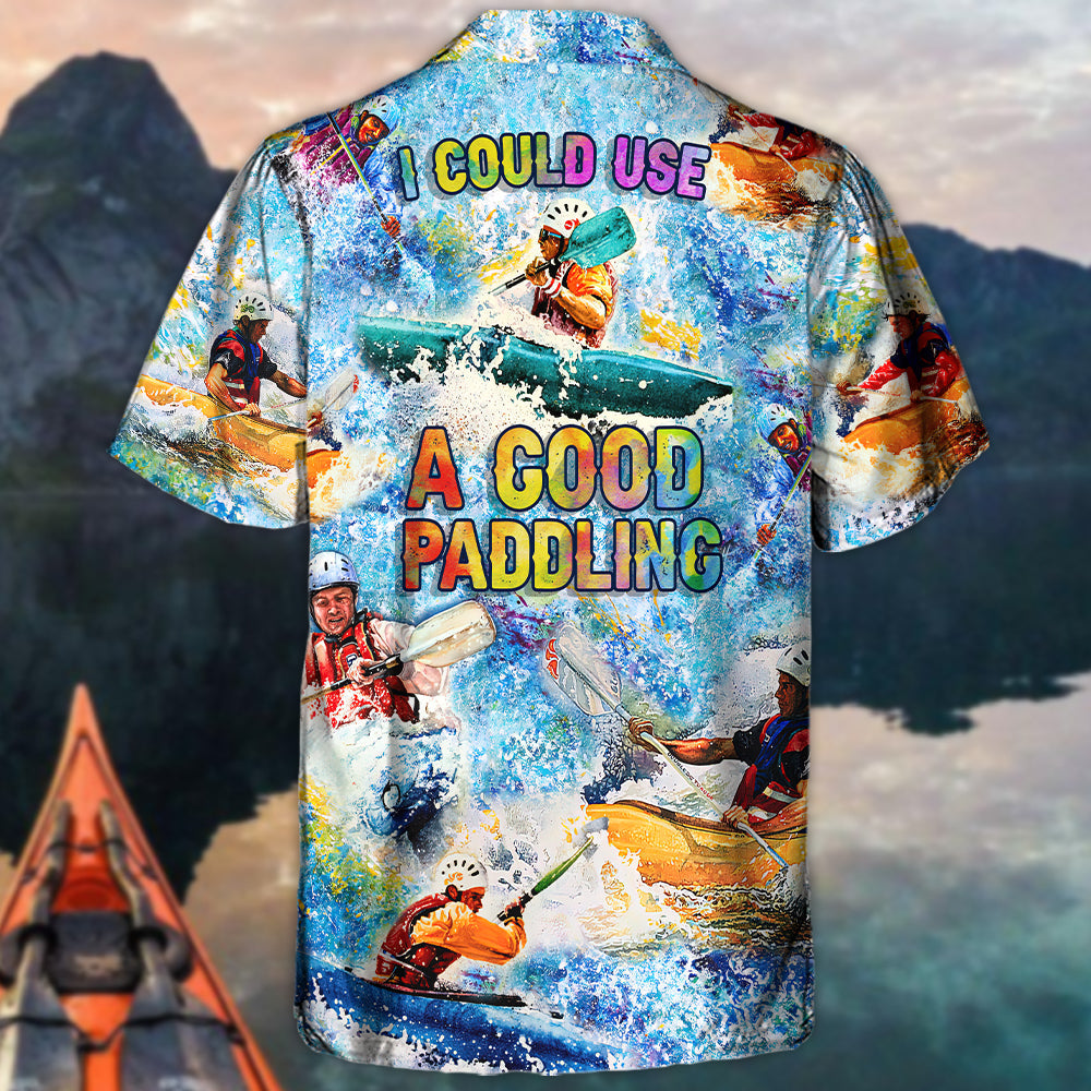Kayaking Vacation Sport Hawaiian Shirt Fabric Pattern Detail For Weekend Trips