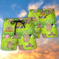 Floral Groundhog Day Beach Shorts Pattern Detail For Sunny Day Adventures And Everyday Comfort