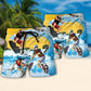 Coastal Wakeboarding Beach Shorts Pattern Detail For Poolside Fun And Bright Seasonal Outfits