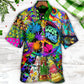 Hippie Peace And Space Explorer Hawaiian Shirt With All Over Print For Tropical Getaways Outdoor Fun And Everyday Wear