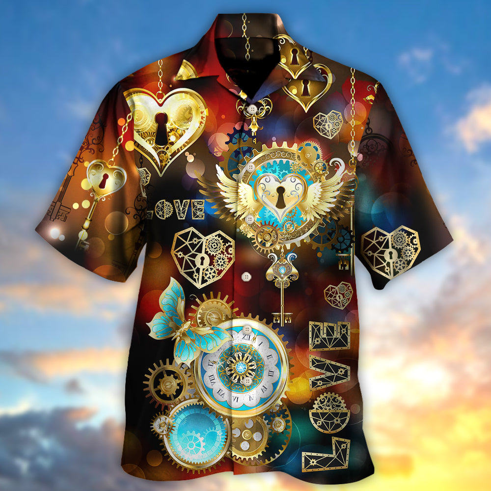 Magic Heart Steampunk Hawaiian Shirt For Creative Spirits Tropical Events And Relaxed Vacation Style