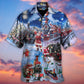 Train Christmas Santa Happiness Hawaiian Shirt Design Detail For Sunny Adventures And Casual Wear