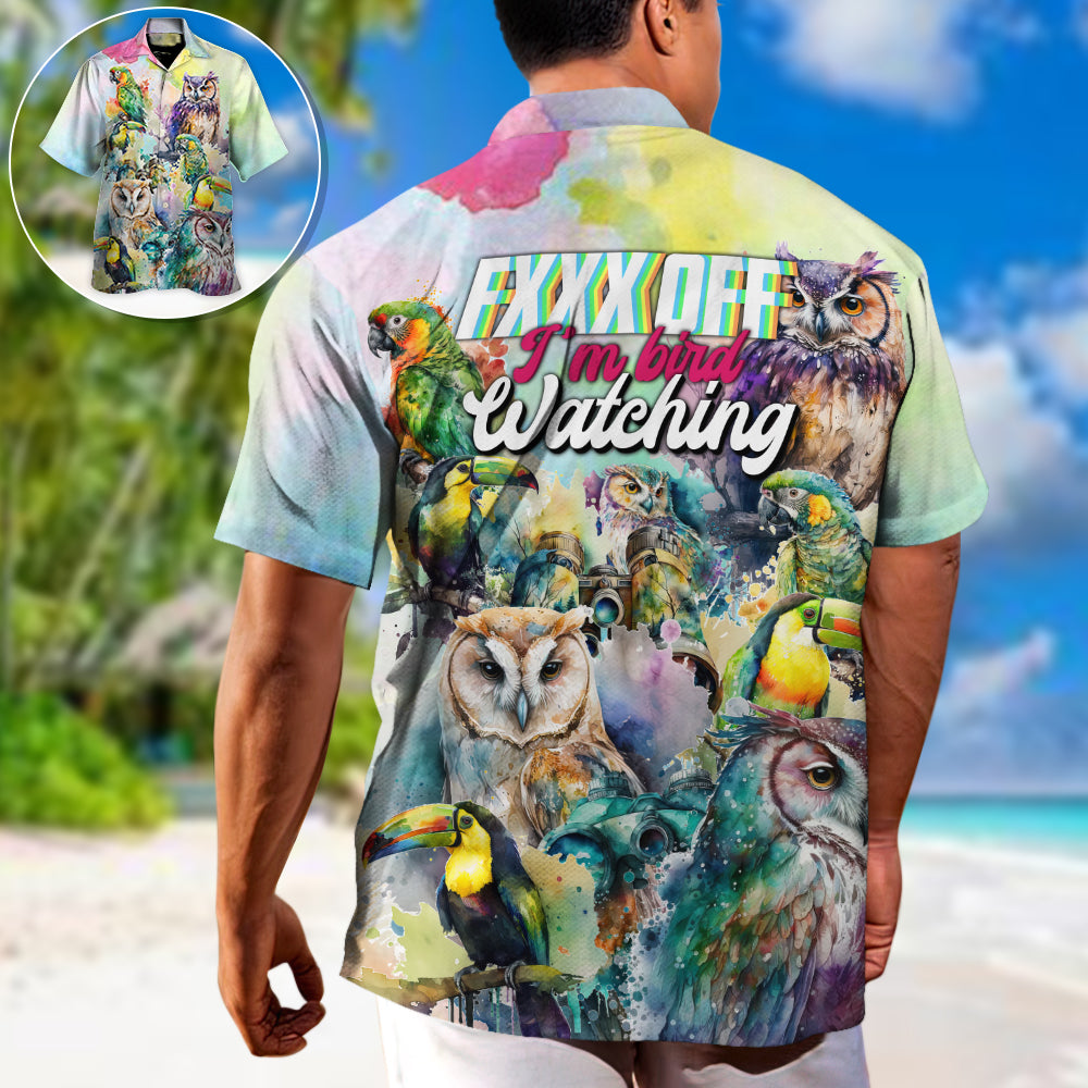 Bird Watching I'M Hawaiian Shirt Pattern Detail For Beach Days