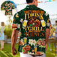 Barbecue Food Meat Grill Hawaiian Shirt Creative Print View For Coastal Travel