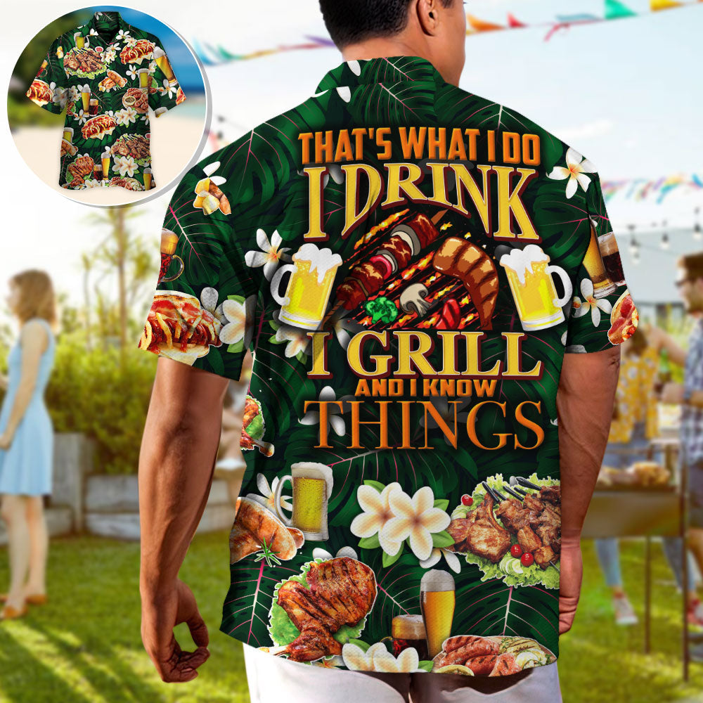 Barbecue Food Meat Grill Hawaiian Shirt Creative Print View For Coastal Travel