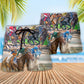 Horseback Riding Horse Beach Shorts Pattern Detail For Summer Travel And Easy Warm Weather Wear