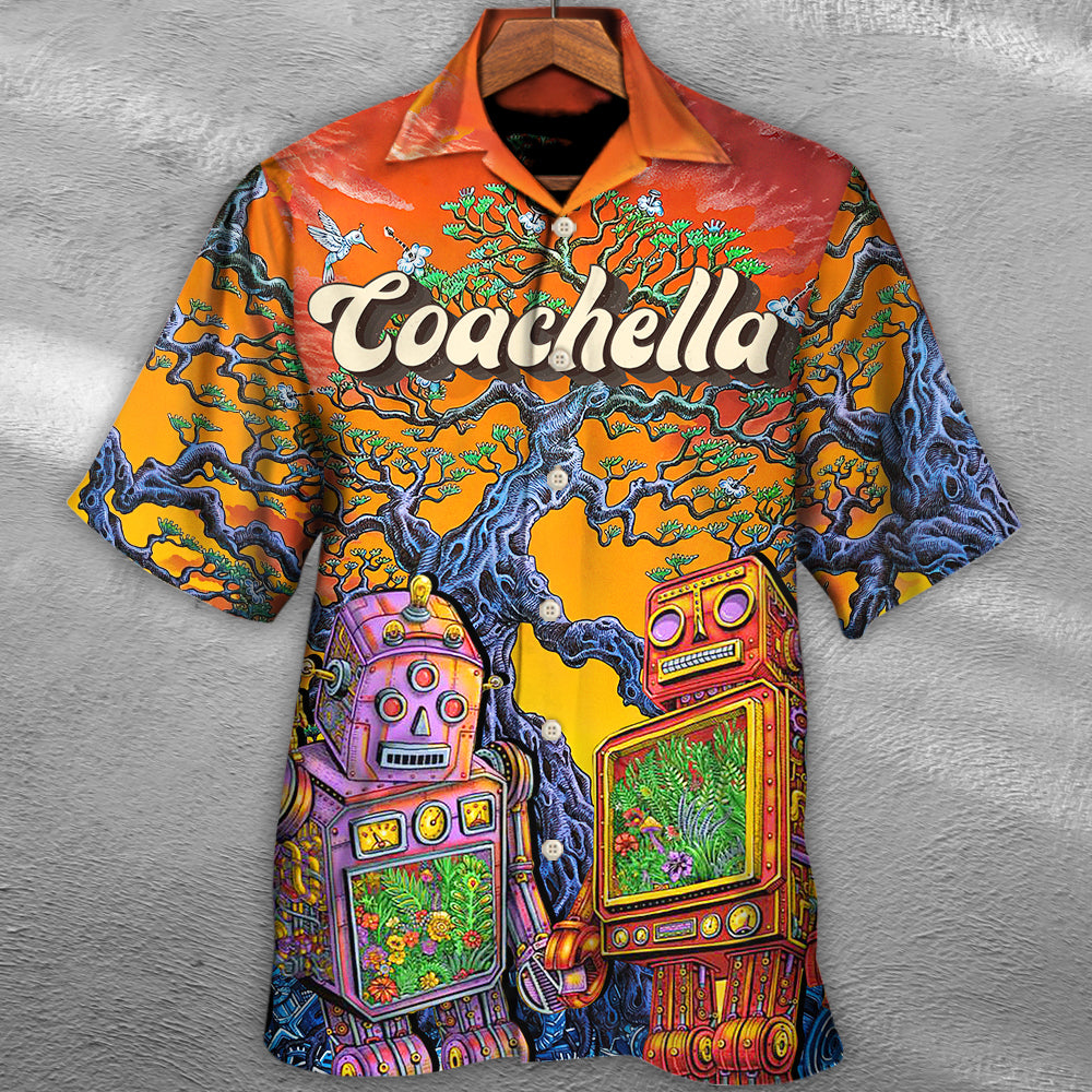 Music Event Festival Hawaiian Shirt Pattern Detail For Summer Holidays And Outdoor Fun