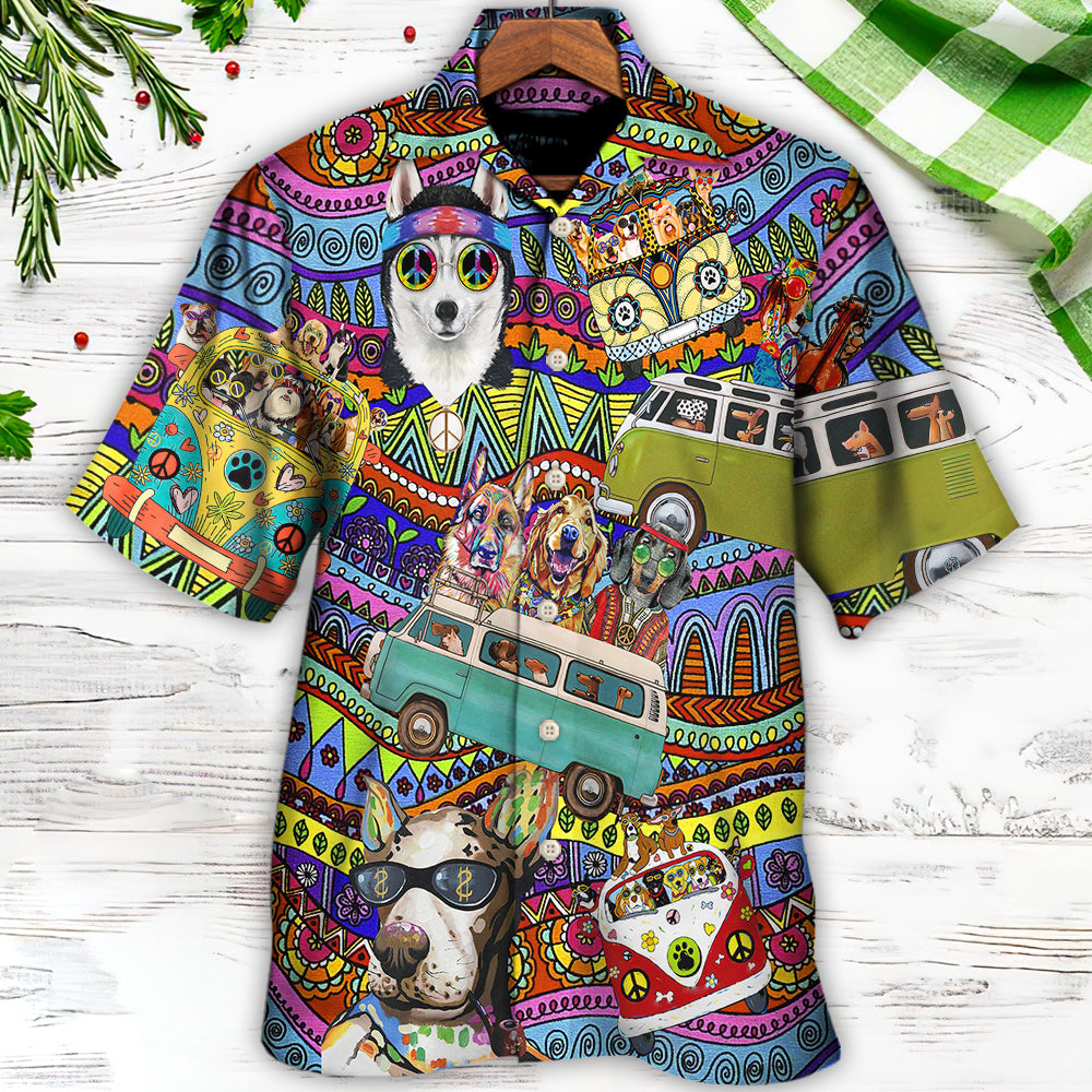 Dogs Hawaiian Shirt Design View For Casual Summer Styling