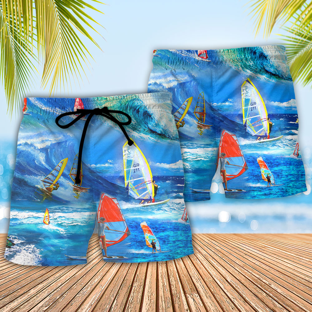 Windsurfing Don't Be Jealous Because I Surf Beach Shorts For Beach Days And Coastal Travel
